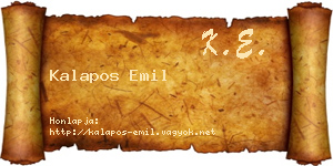 Kalapos Emil névjegykártya
