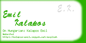 emil kalapos business card